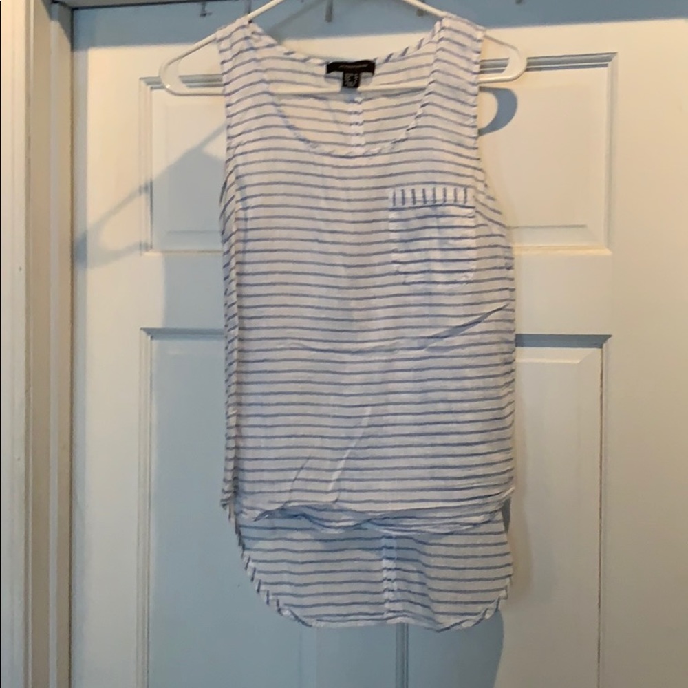 White and light blue stripes shirt